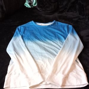 women's large blue&white sweater.